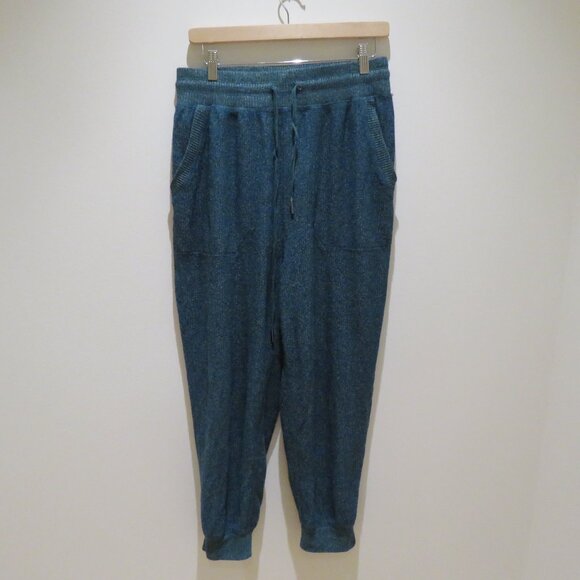 ANTHROPOLOGIE DAILY PRACTICE Mariah Harem Pants Forest Green Lounge Waffle Knit - Picture 3 of 13